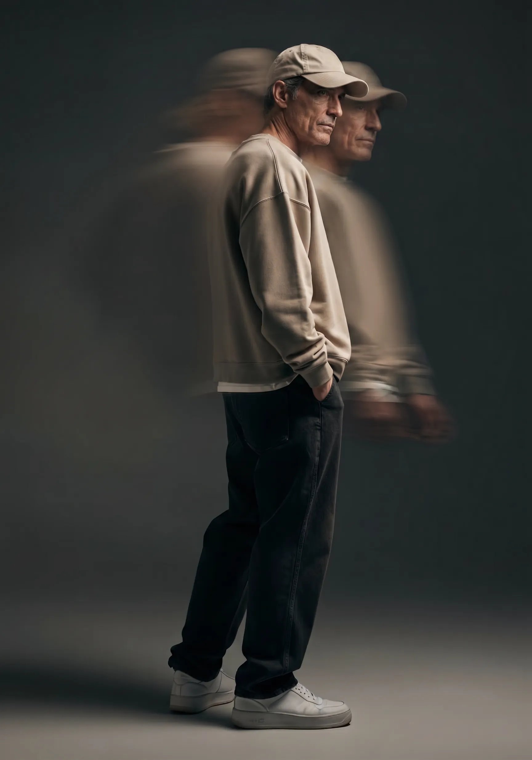 Portrait in motion blur